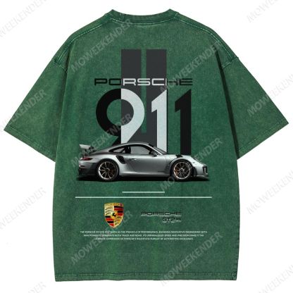 911 GT2 RS Racing Cars Unisex Fit Washed T-Shirt