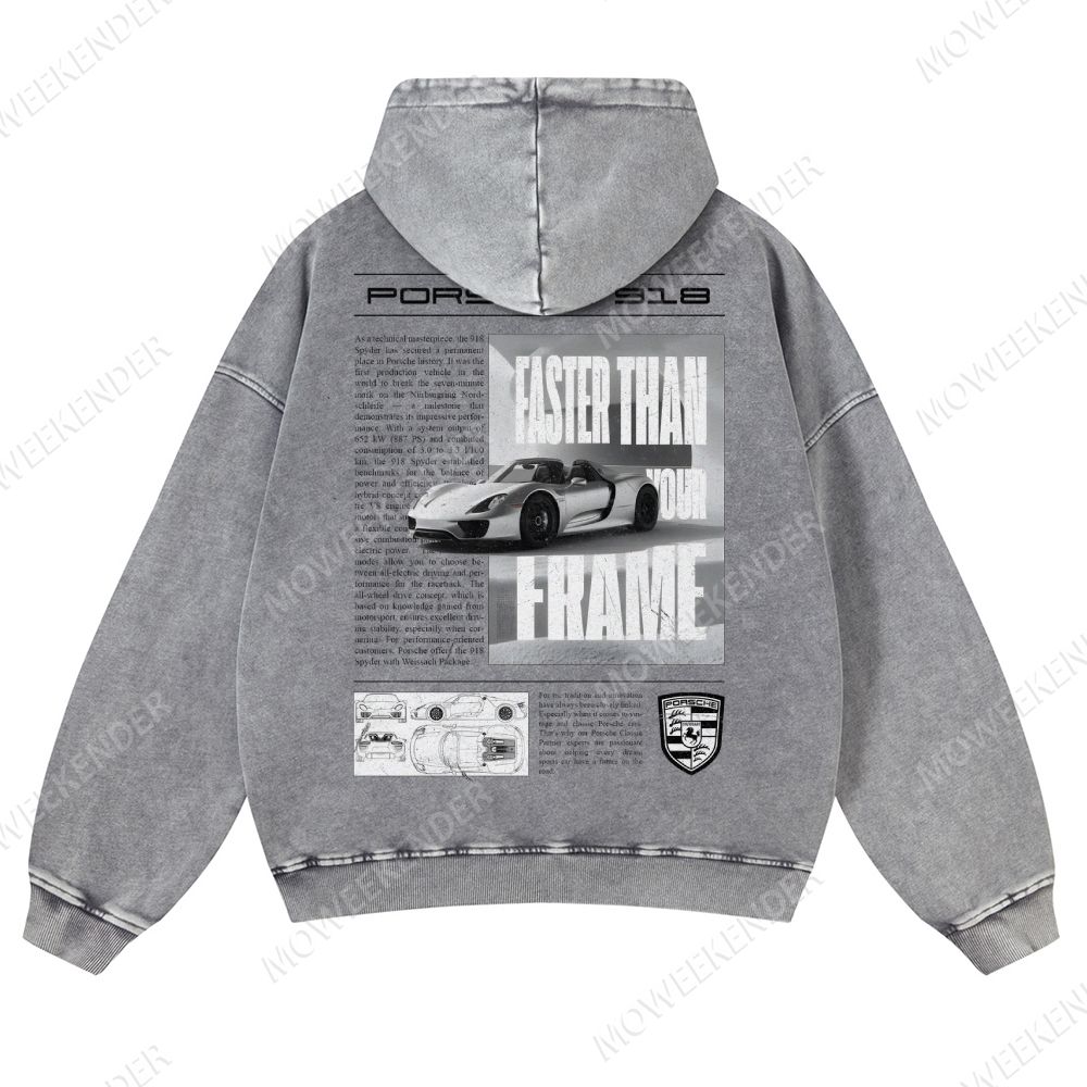 918 Racing Cars Unisex Fit Vintage Washed Hoodie