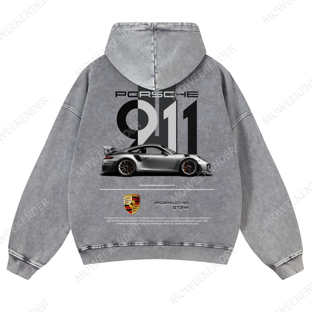 911 GT2 RS Racing Cars Unisex Fit Vintage Washed Hoodie