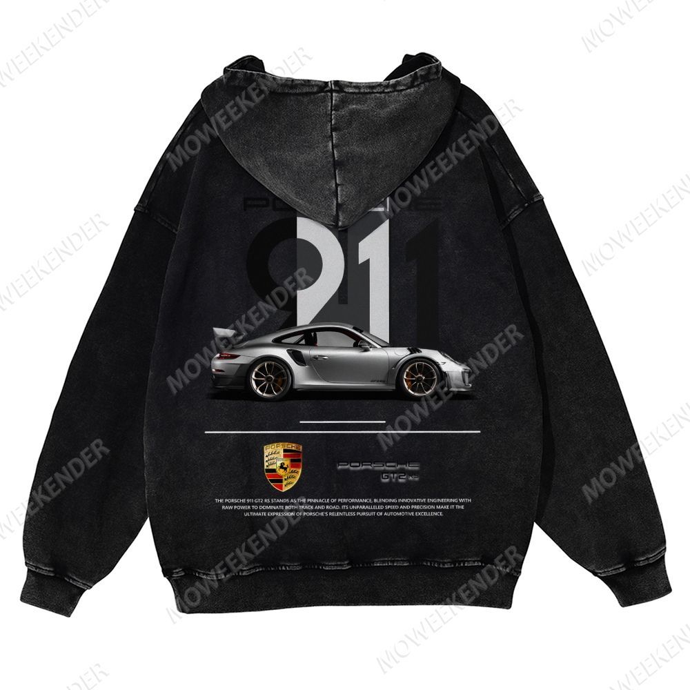 911 GT2 RS Racing Cars Unisex Fit Vintage Washed Hoodie