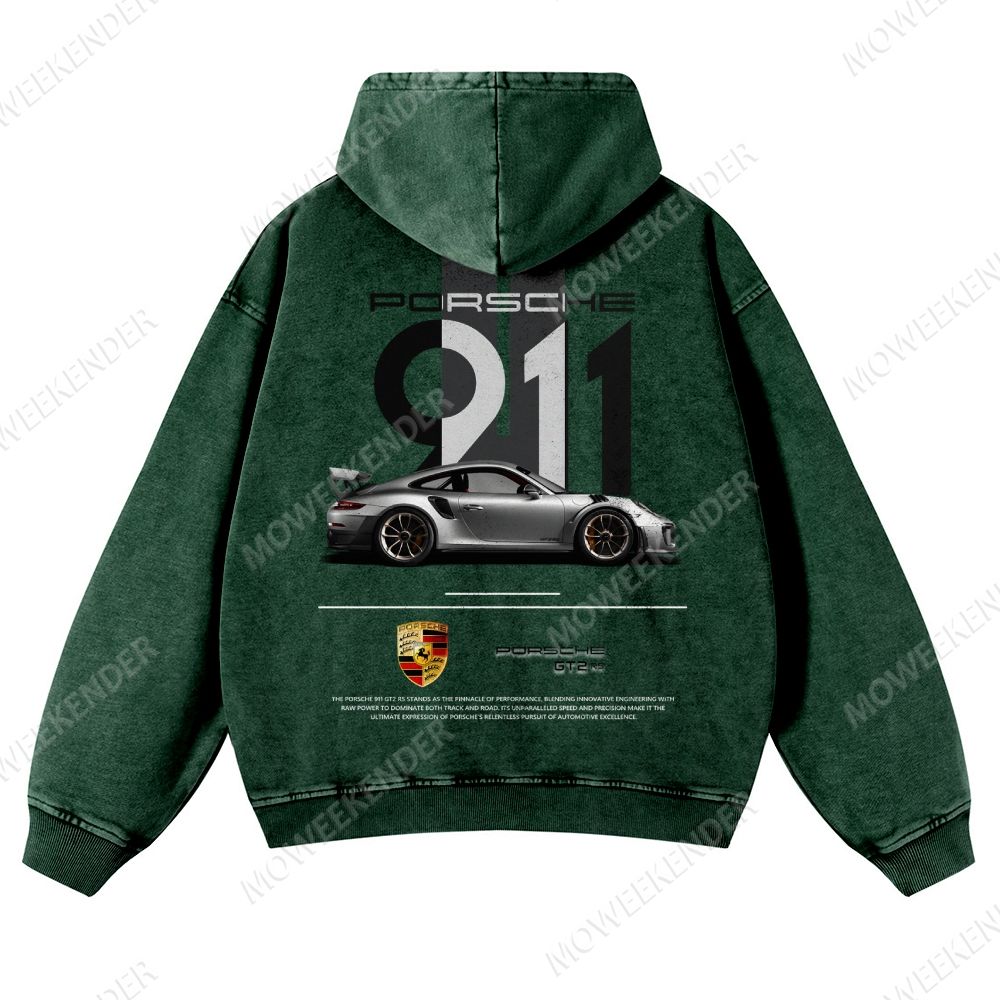 911 GT2 RS Racing Cars Unisex Fit Vintage Washed Hoodie
