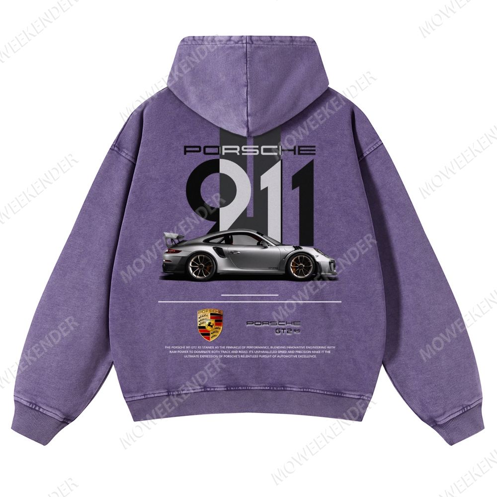 911 GT2 RS Racing Cars Unisex Fit Vintage Washed Hoodie
