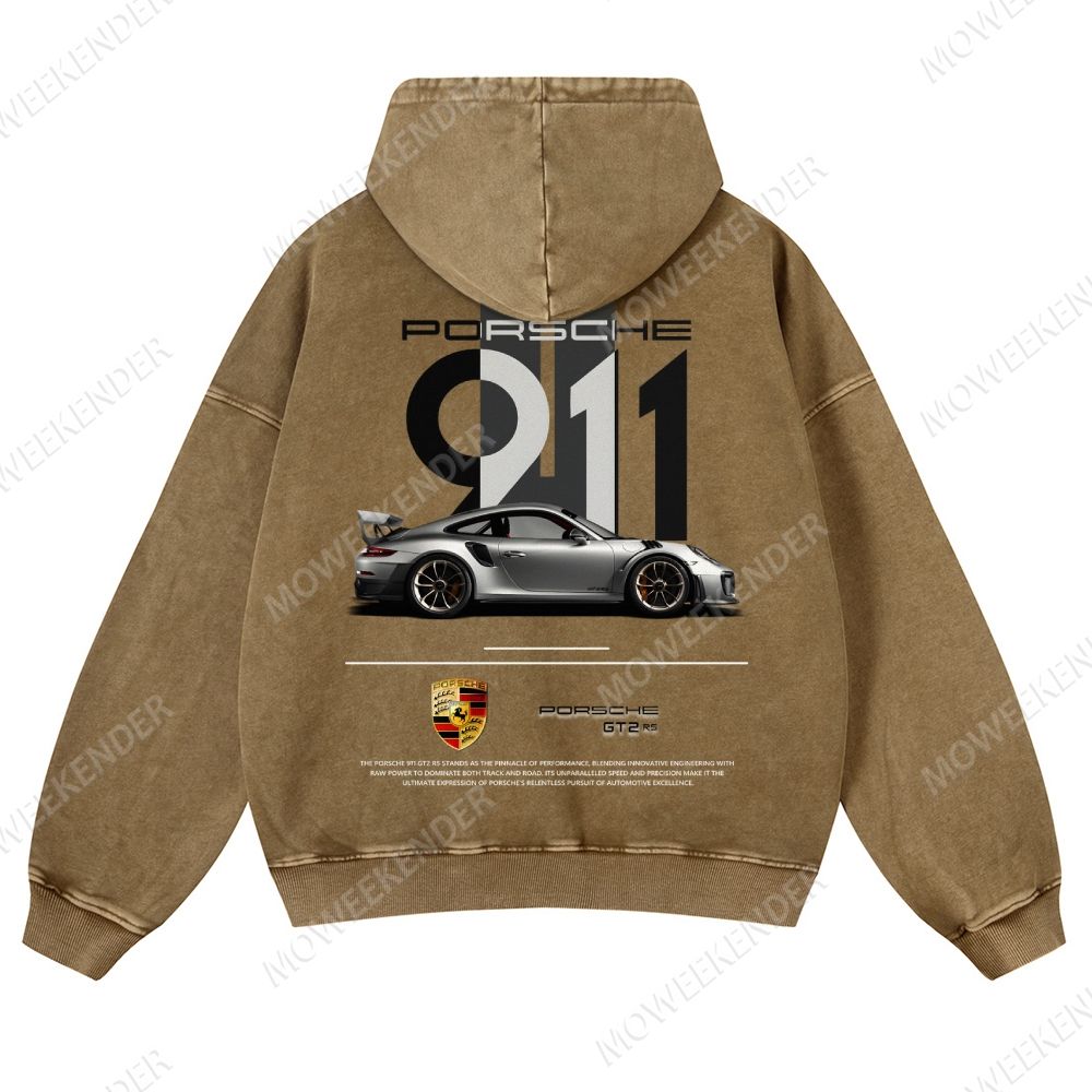 911 GT2 RS Racing Cars Unisex Fit Vintage Washed Hoodie