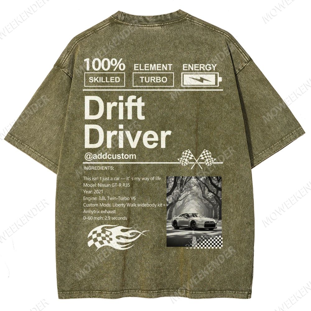 Custom Car Lover Unisex Fit Washed T-Shirt