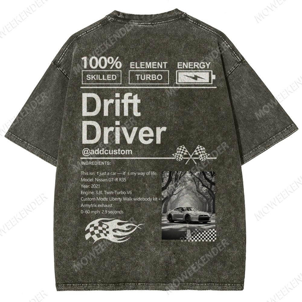 Custom Car Lover Unisex Fit Washed T-Shirt