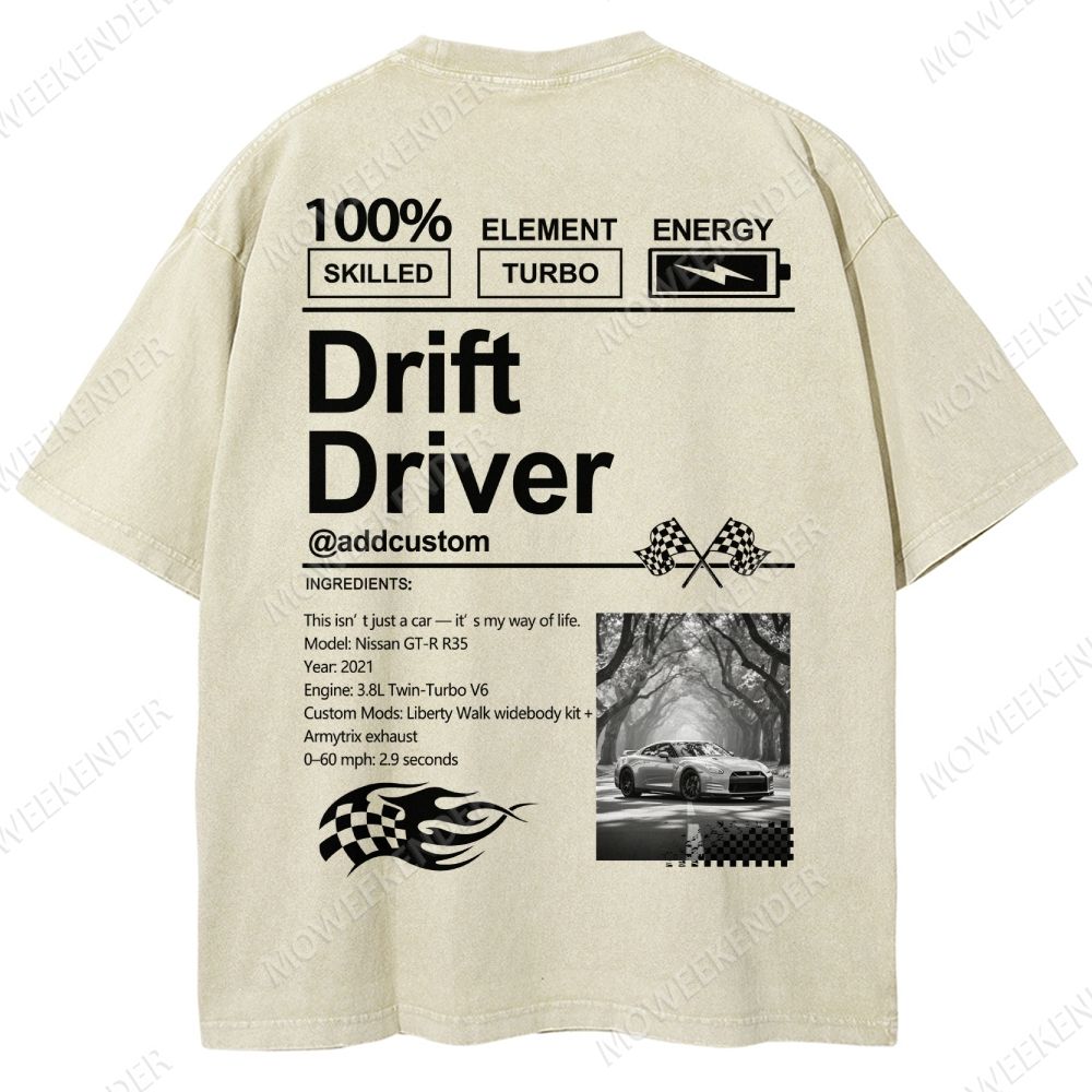 Custom Car Lover Unisex Fit Washed T-Shirt