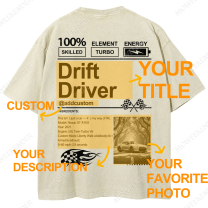 Custom Car Lover Unisex Fit Washed T-Shirt