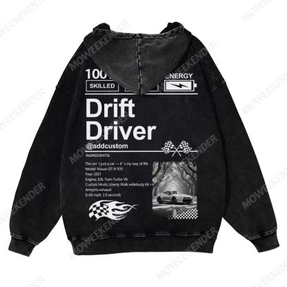 Custom Car Lover Unisex Fit Vintage Washed Hoodie