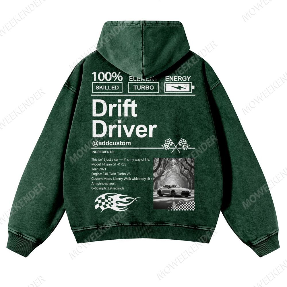 Custom Car Lover Unisex Fit Vintage Washed Hoodie