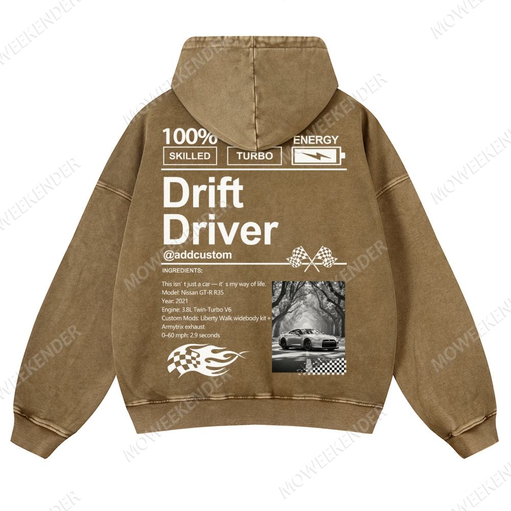 Custom Car Lover Unisex Fit Vintage Washed Hoodie