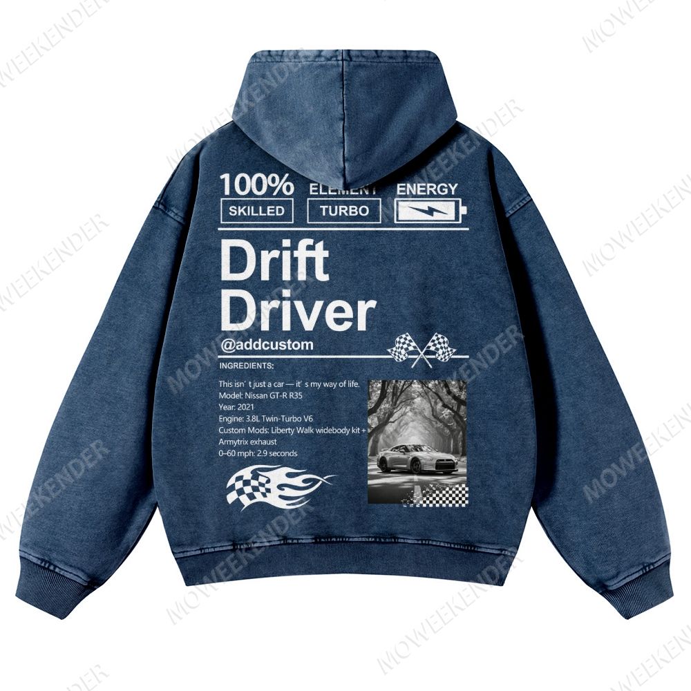 Custom Car Lover Unisex Fit Vintage Washed Hoodie