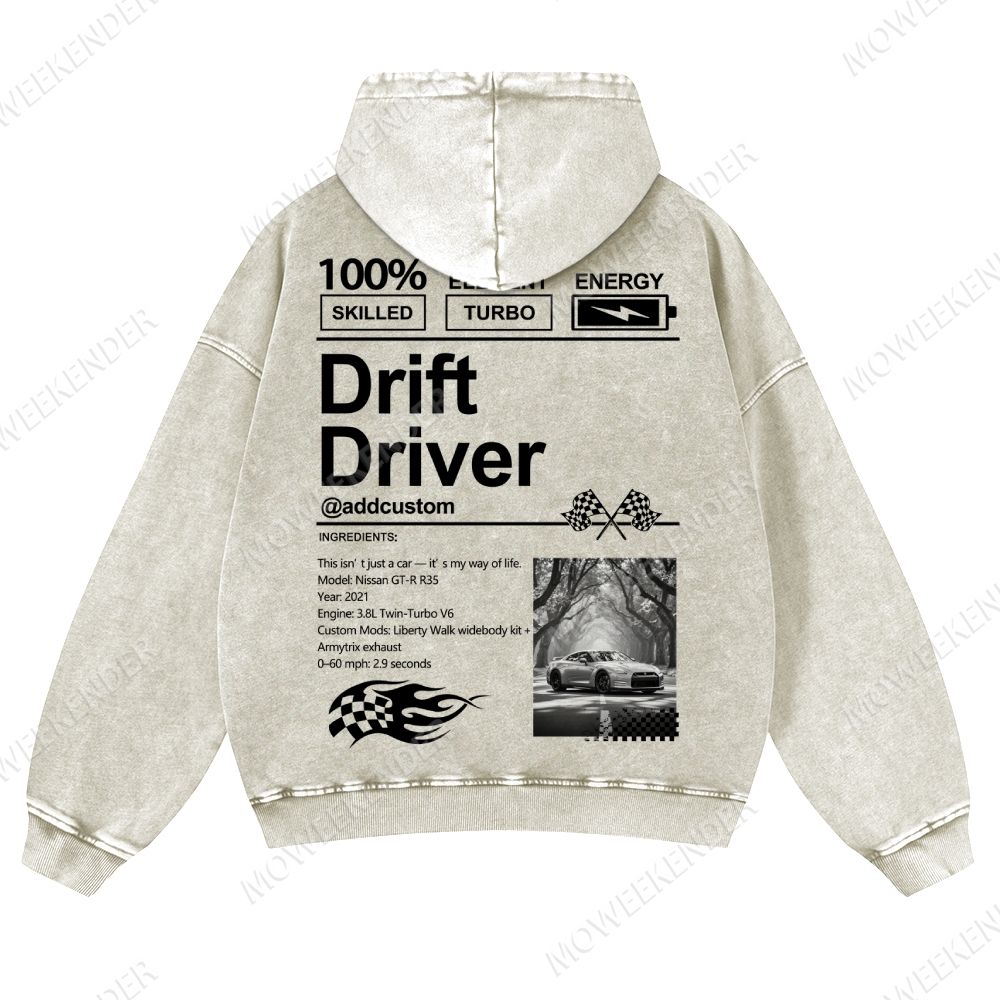 Custom Car Lover Unisex Fit Vintage Washed Hoodie
