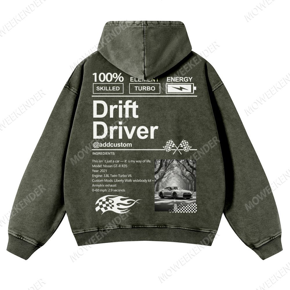 Custom Car Lover Unisex Fit Vintage Washed Hoodie