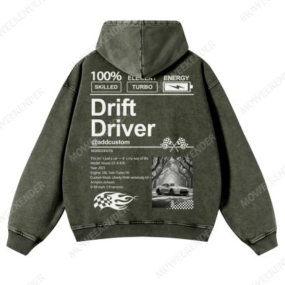 Custom Car Lover Unisex Fit Vintage Washed Hoodie