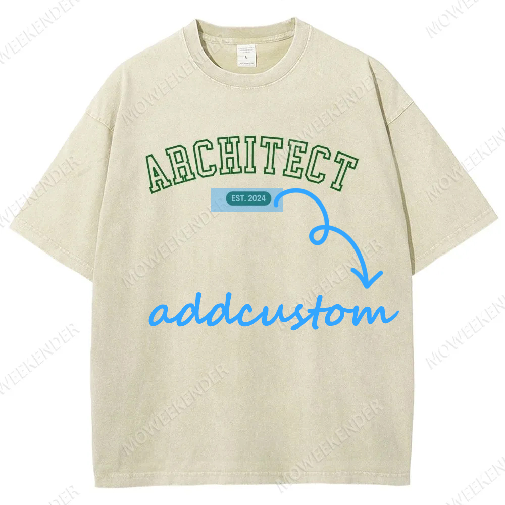 Architect EST. Custom Unisex Fit Washed T-Shirt