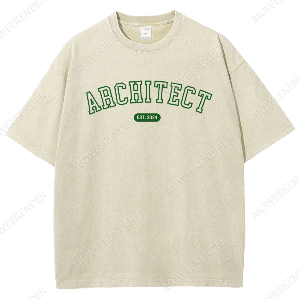 Architect EST. Custom Unisex Fit Washed T-Shirt