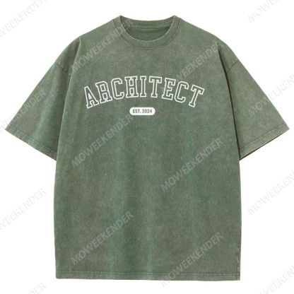 Architect EST. Custom Unisex Fit Washed T-Shirt