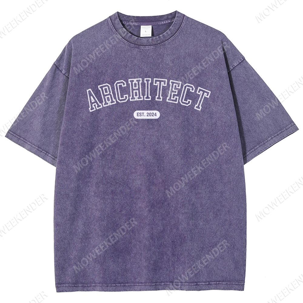 Architect EST. Custom Unisex Fit Washed T-Shirt