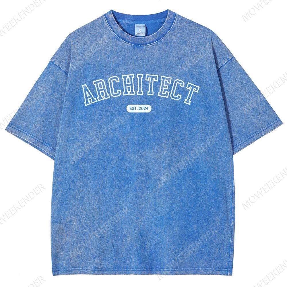 Architect EST. Custom Unisex Fit Washed T-Shirt