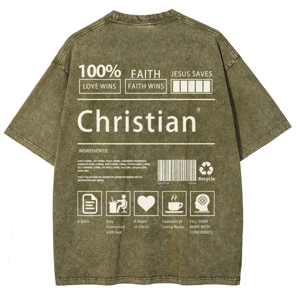 Unisex Fit Christian Faith Washed T-Shirt