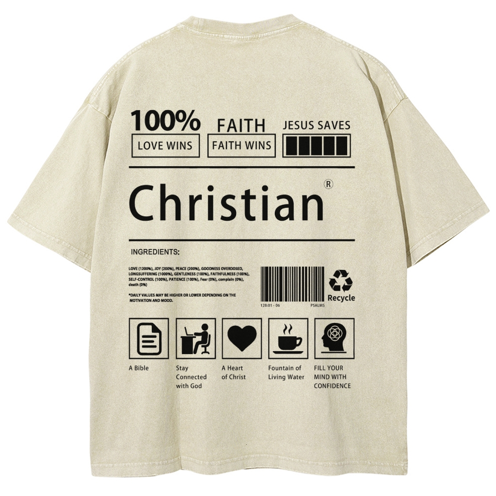 Unisex Fit Christian Faith Washed T-Shirt