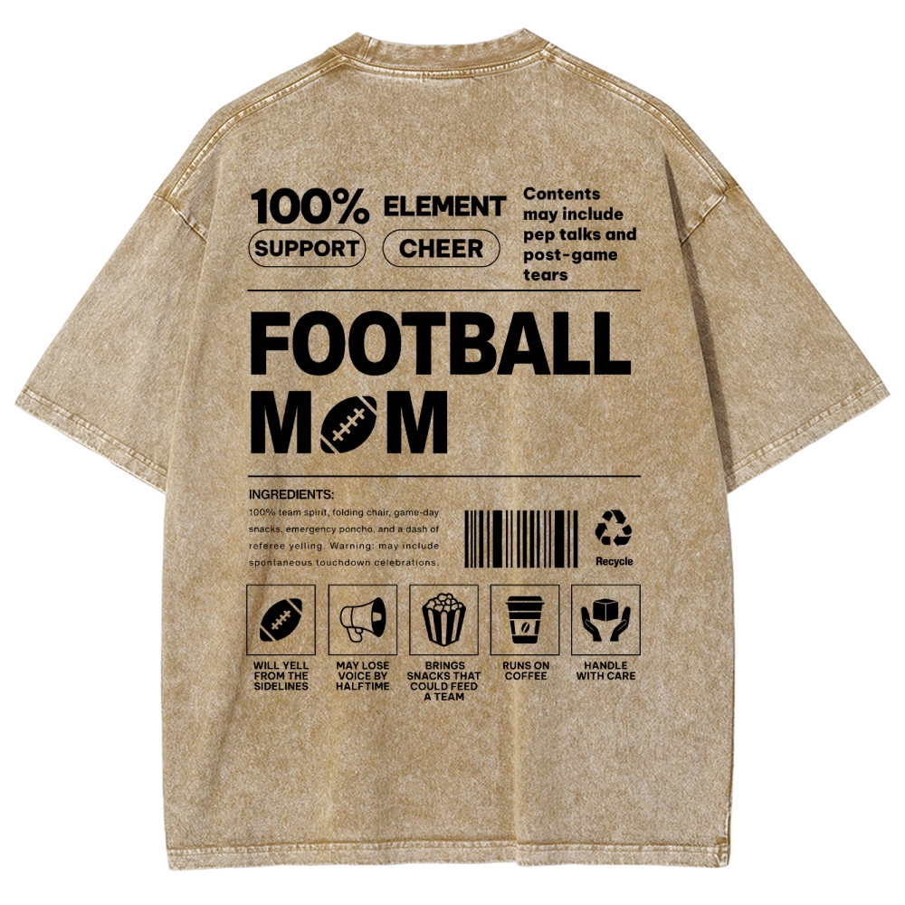 Unisex Fit Football Mom Washed T-Shirt