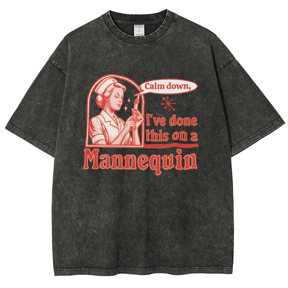 Nurse Unisex Fit Washed T-Shirt-moweekender