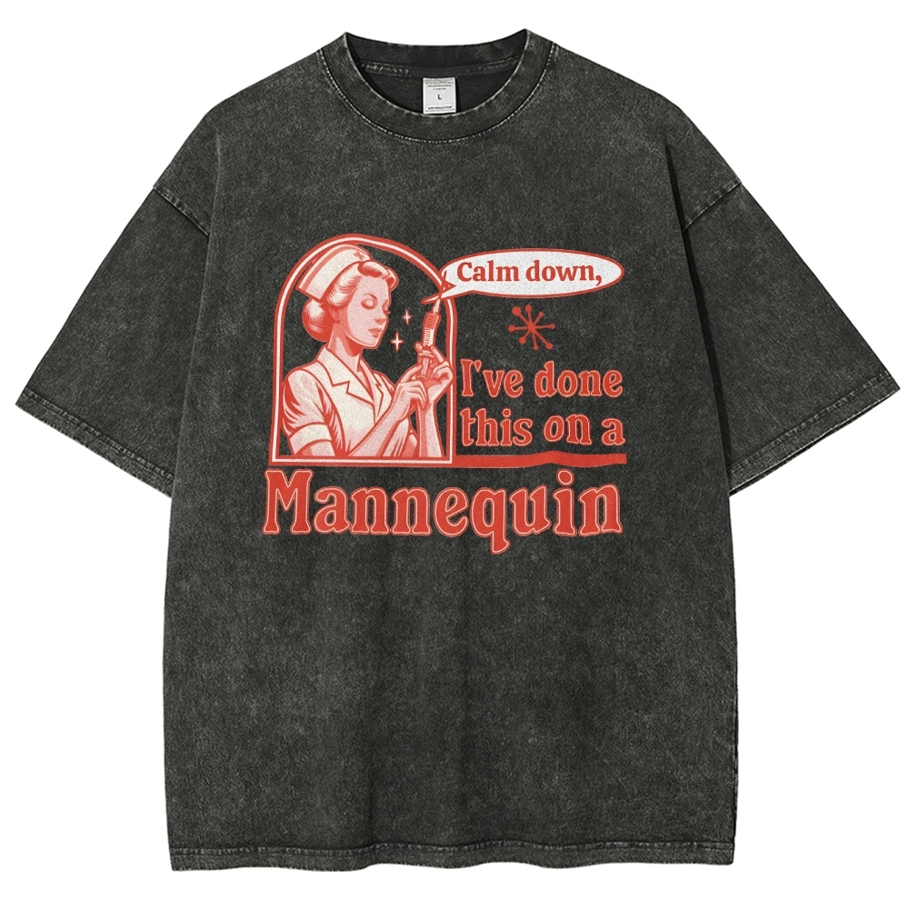 Nurse Unisex Fit Washed T-Shirt-moweekender