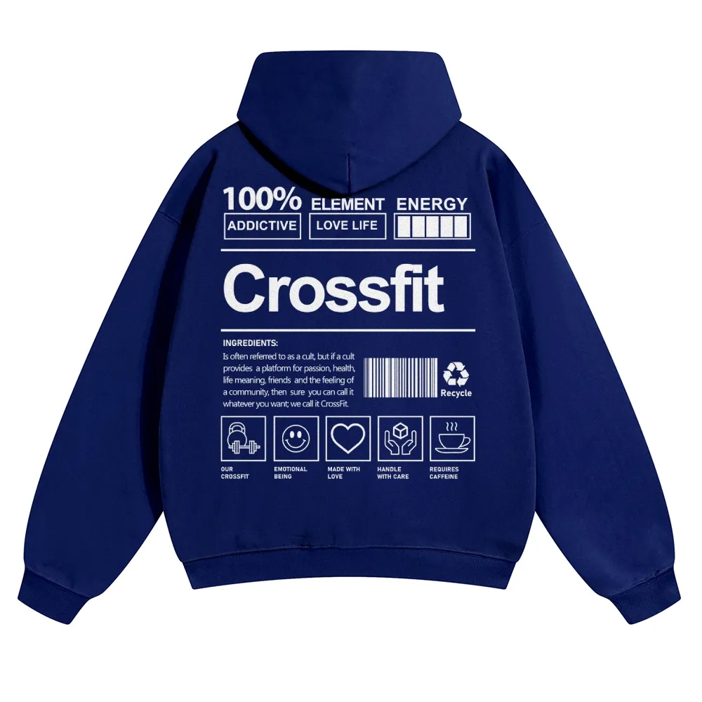 Crossfit Unisex Casual Anime Print Hoodie-moweekender