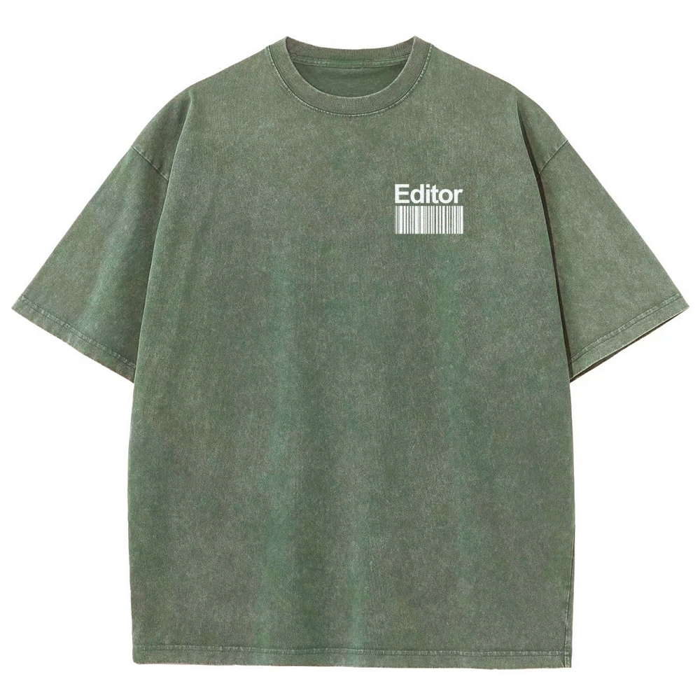 Editor Pattern Washed Vintage Short Sleeves T-Shirt-moweekender