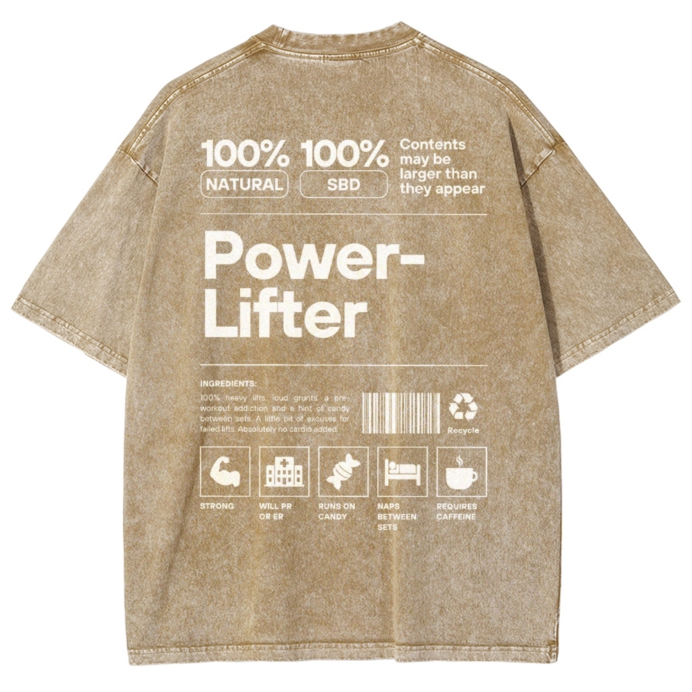 Power Lifter Washed T-shirt-moweekender