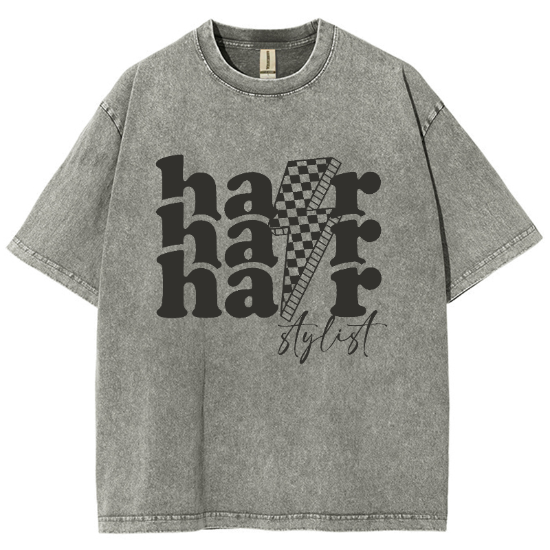Hair Stylist Unisex Fit Washed T-Shirt-moweekender