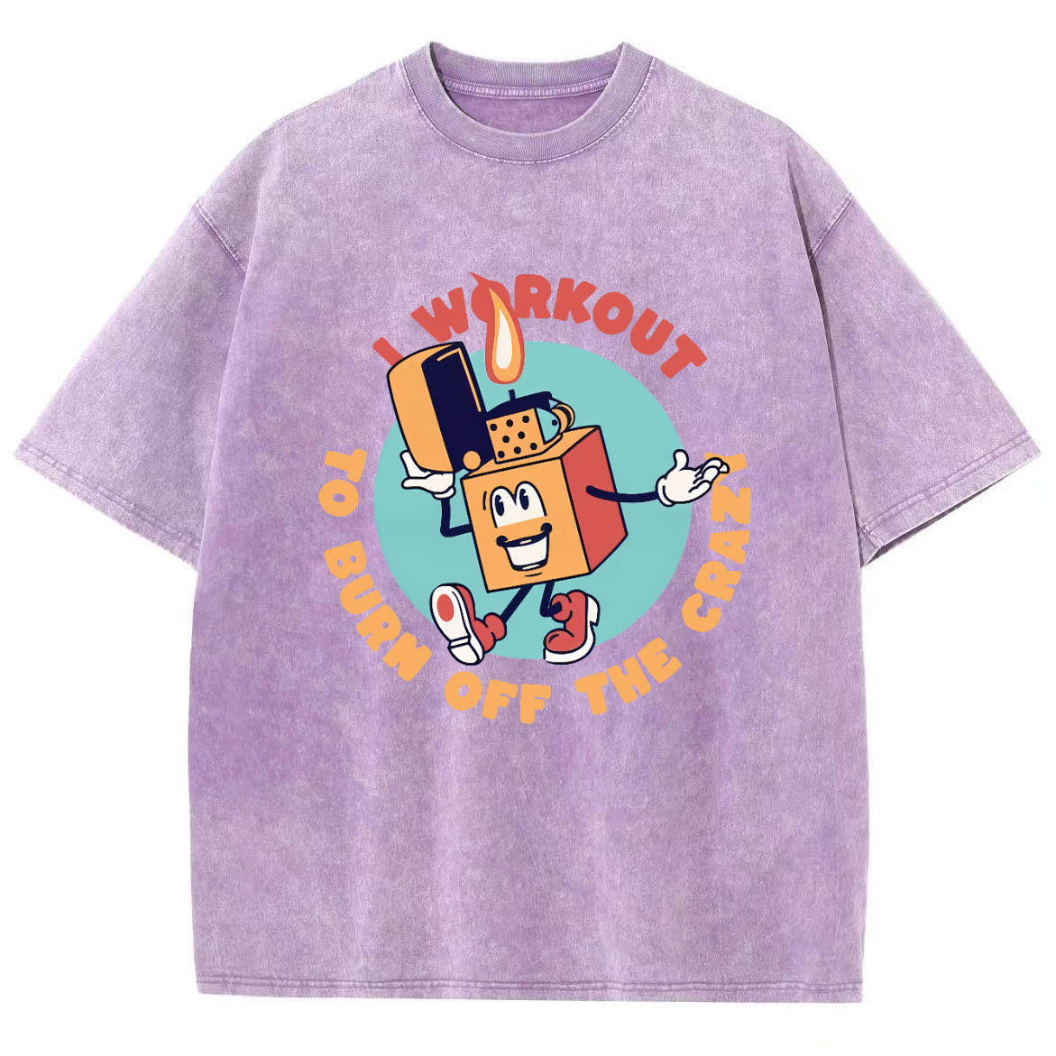 I Workout To Burn Off The Crazy Unisex Fit Washed T-Shirt-moweekender