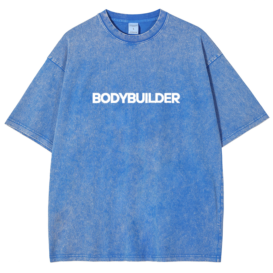 Body Builder Unisex Fit Washed T-Shirt-moweekender