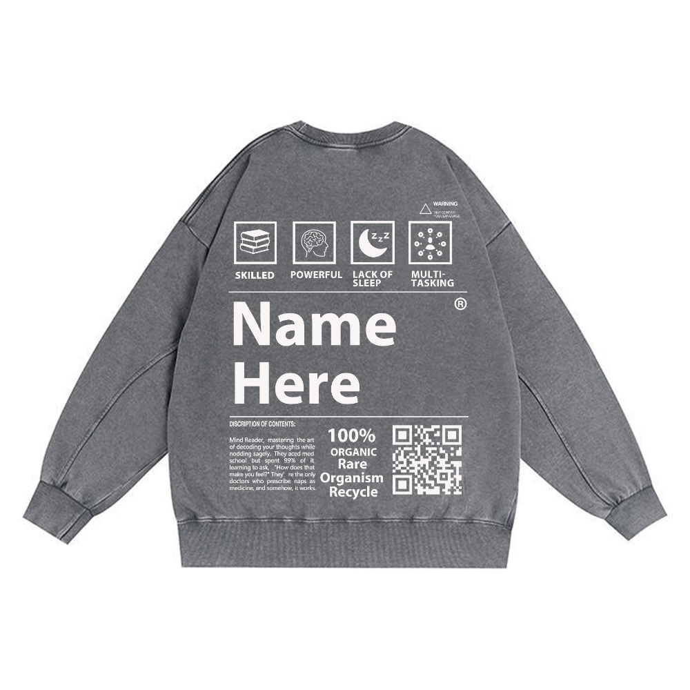 Unisex Fit Washed Crew Sweatshirt