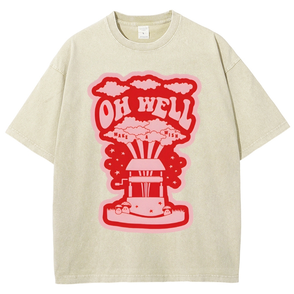Oh Well Vintage Snowflake Washed T-Shirt-moweekender