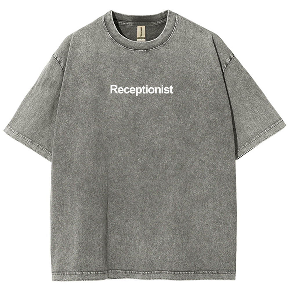 Receptionist Unisex Fit Washed T-Shirt-moweekender
