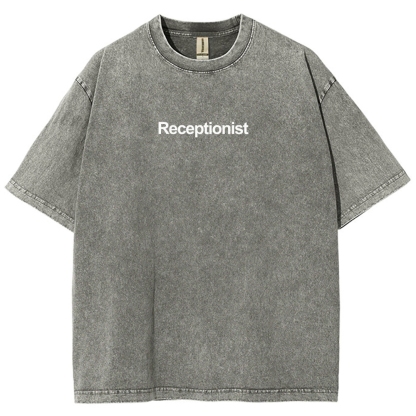 Receptionist Unisex Fit Washed T-Shirt-moweekender