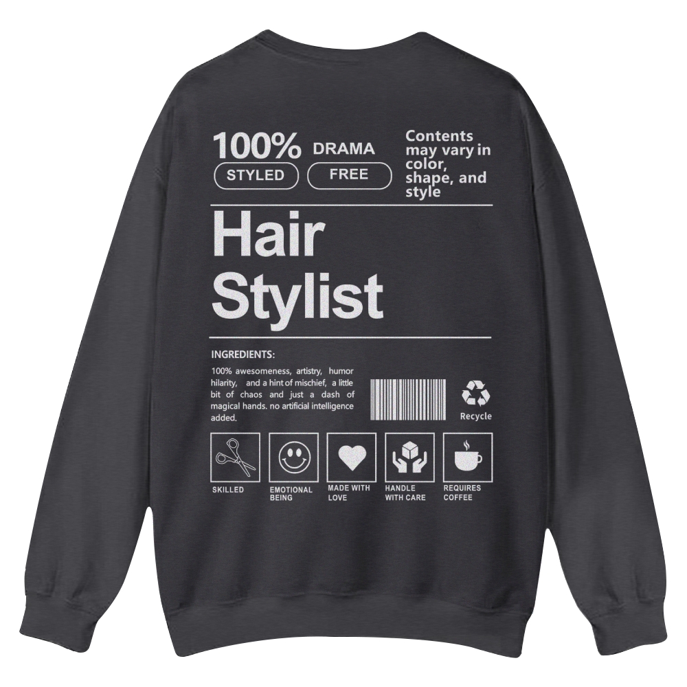 Hair Stylist Pattern Crew Neck Sweatshirt-moweekender
