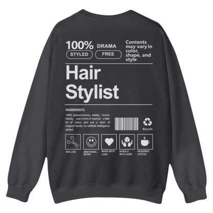 Hair Stylist Pattern Crew Neck Sweatshirt-moweekender