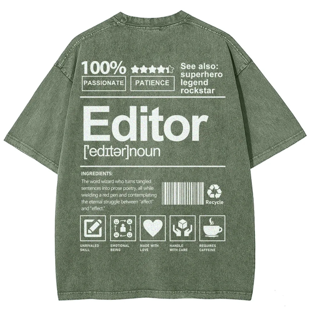 Editor Pattern Washed Vintage Short Sleeves T-Shirt-moweekender