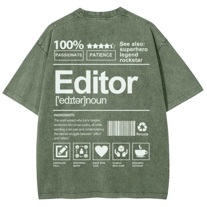 Editor Pattern Washed Vintage Short Sleeves T-Shirt-moweekender