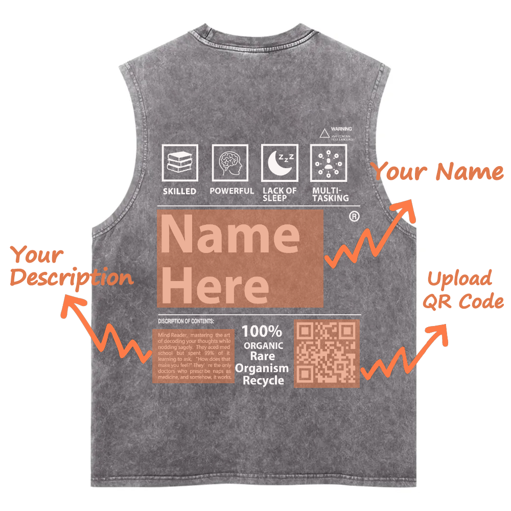 Customized Washed Fitness Tank Top