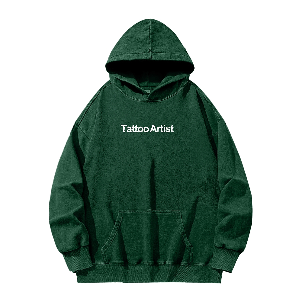 Tattoo Artist Casual Washed Hoodie-moweekender
