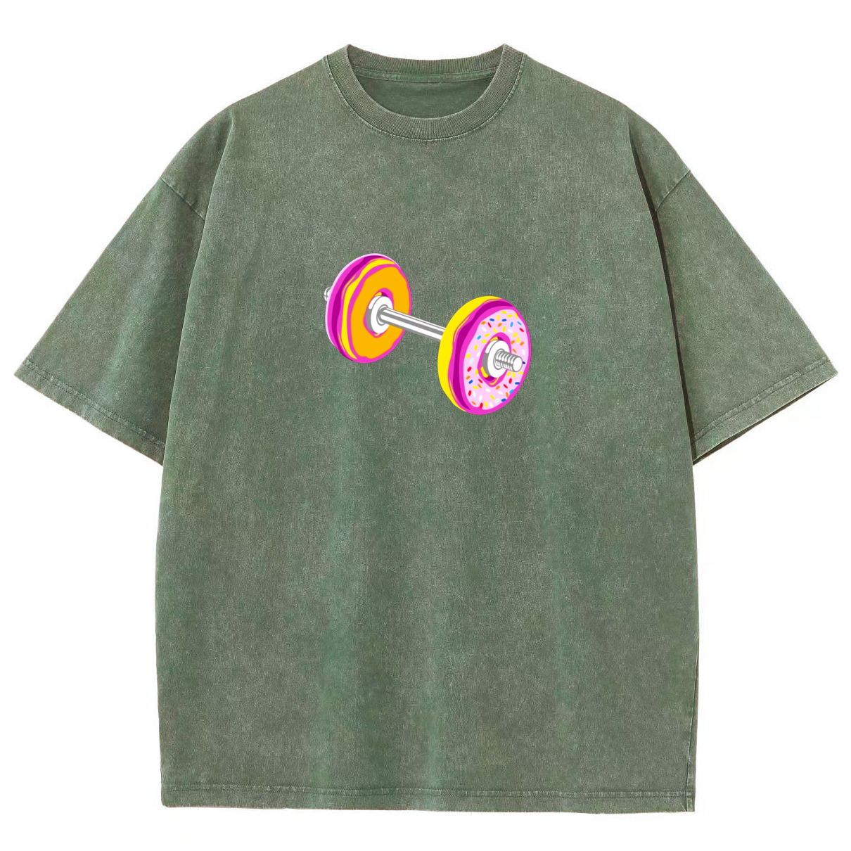 Barbell Donuts Unisex Washed T-Shirt-moweekender