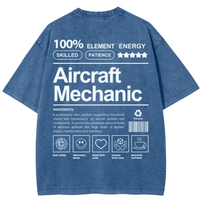 Aircraft Mechanic Unisex Fit Washed T-Shirt-moweekender