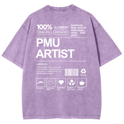 PMU Artist Unisex Fit Washed T-Shirt-moweekender