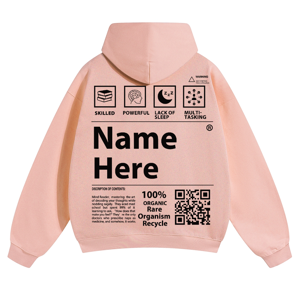 QR Code Customized Unisex Solid Hoodie