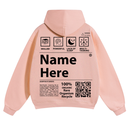 QR Code Customized Unisex Solid Hoodie