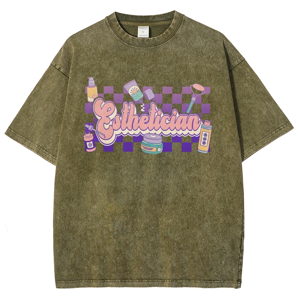 Esthetician Unisex Fit Washed T-Shirt-moweekender